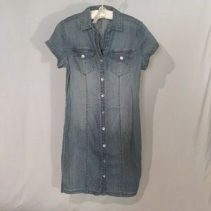 Chico's Stonewashed Denim Button Up Dress